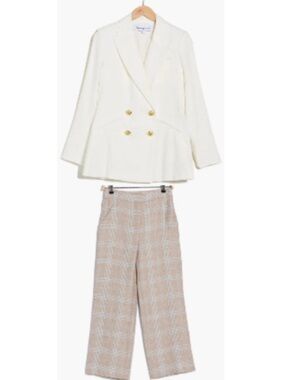VERONICA BEARD SUIT: Dale Blazer Jacket Linen + Brixton Pant Sz 2 - NWT $1,193